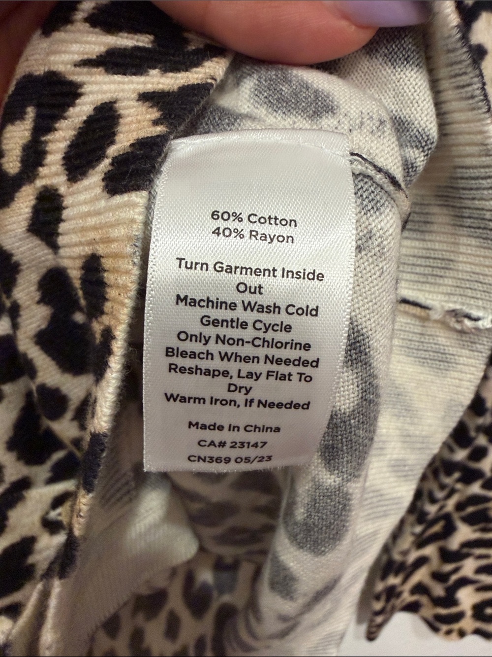 Talbots Leopard-Print Button-Front Sweater - Picture 3 of 6
